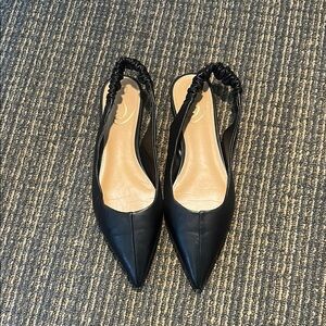 Sam Edelman Whitney Black Slingback Pointed Toe Flats